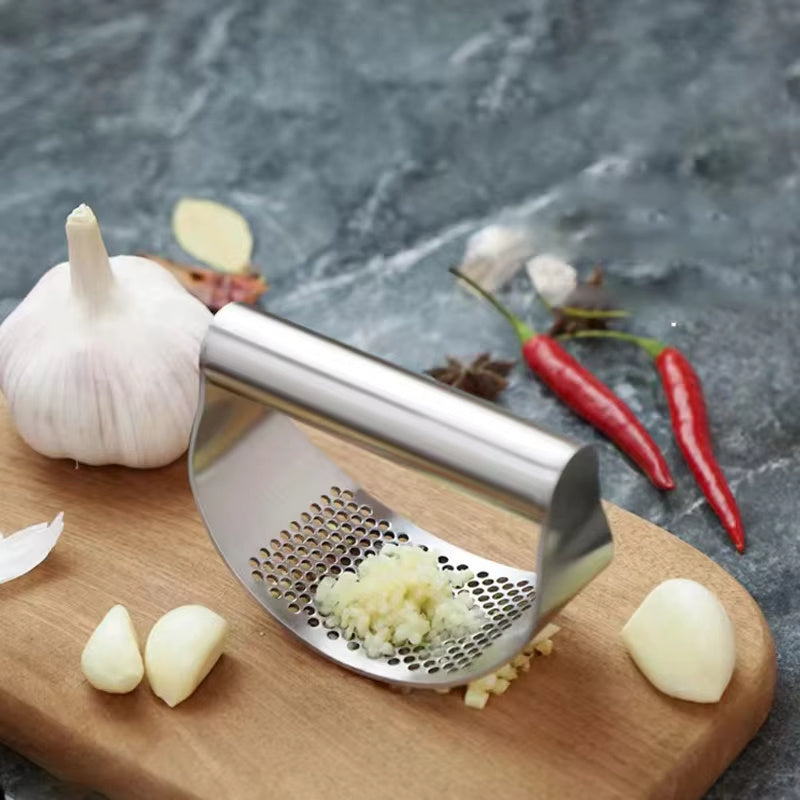 Stainless Steel Manual Garlic Press – Multifunctional Kitchen Tool